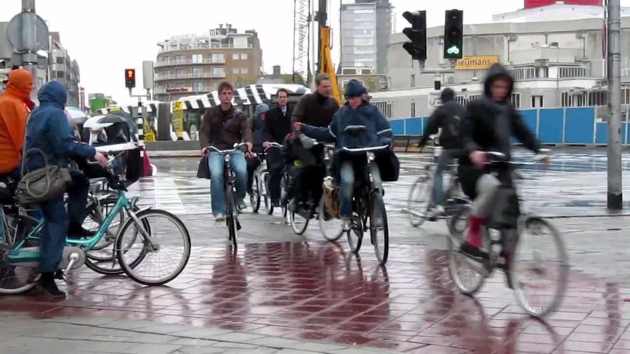 Cycling in the rain of the Netherlands