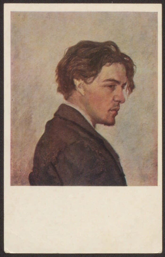 Антон Павлович Чехов. Портрет работы Н. П. Чехова. Холст, масло. 1883(?).  Государственный литературный музей | Президентская библиотека имени Б.Н.  Ельцина