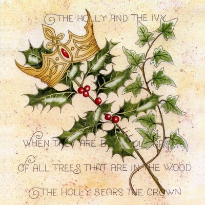 Celtic Crown Holly & Ivy Christmas Card Animal NonReligious Pagan Yuletide  Knot | eBay UK