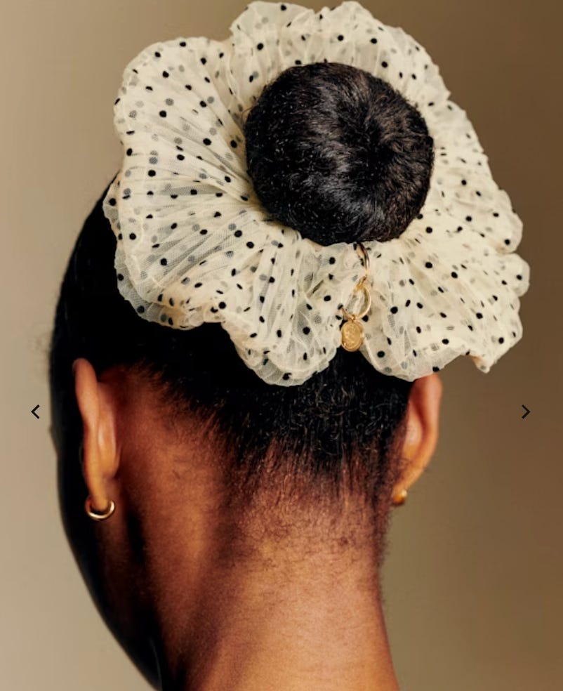 (Rare) Sézane Floral Scrunchie Embroidered Hair Scrunchie - Margaret Print - Cotton - Sézane main image 3