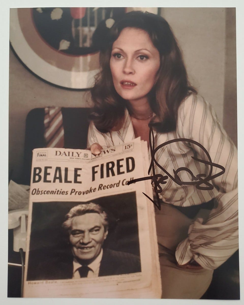 Faye Dunaway Signed The Network 8x10 Photo Actress Chinatown Bonnie & Clyde  RAD