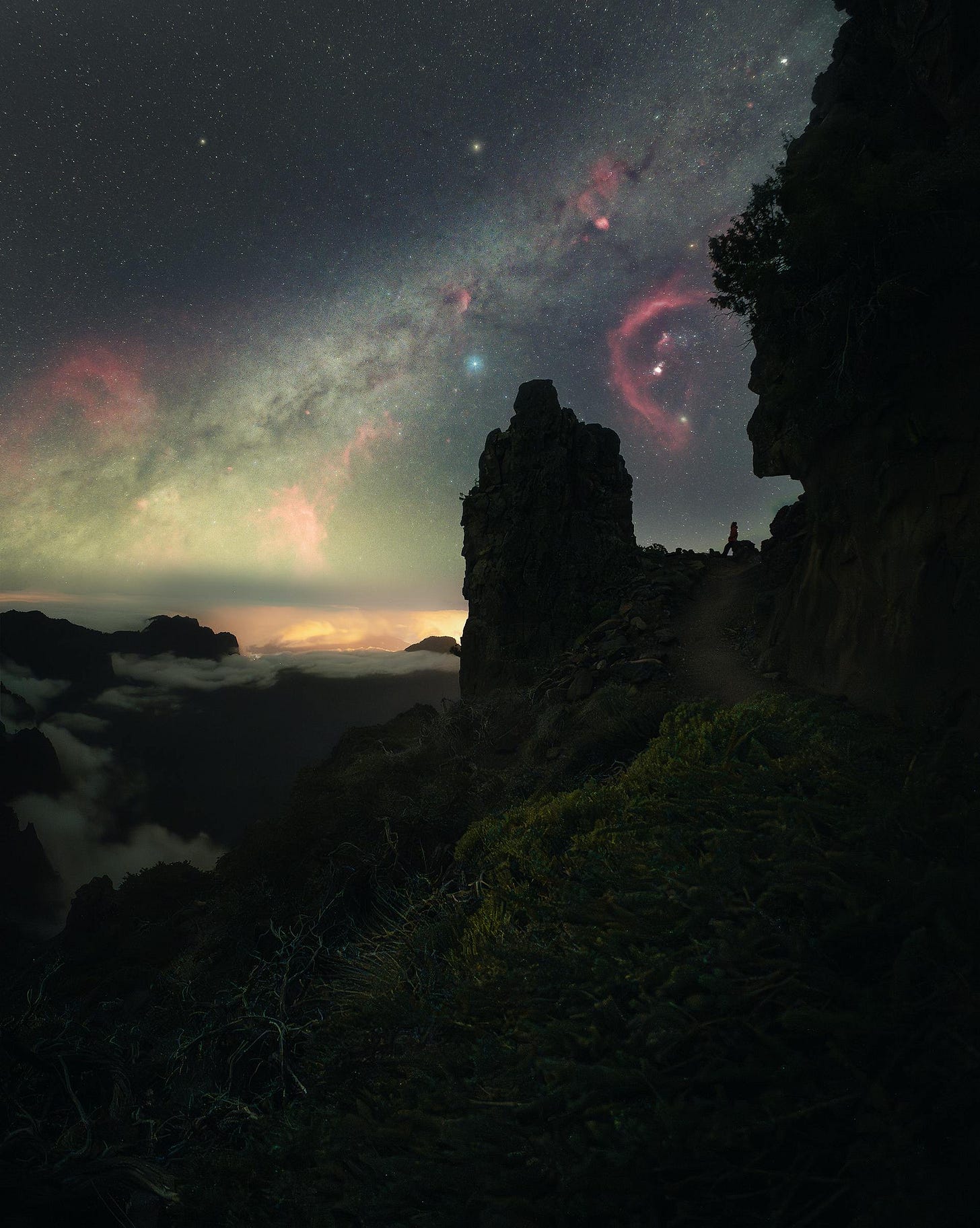 The Light is You, motivational words, stars in the night sky.