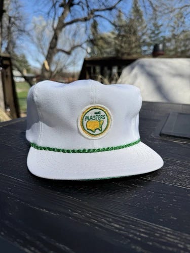 RARE NWOT LOGO AND ROPE VINTAGE AUGUSTA NATIONAL MASTERS HAT MEMBER PRO SHOP - Picture 1 of 6