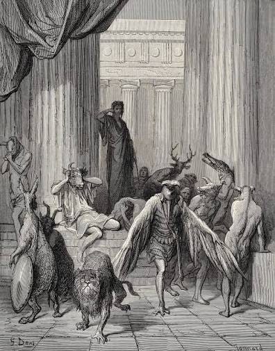 The Companions of Ulysses' by Gustave Dore, (1832 - 1883) The Companions of Ulysses' by Gustave Dore, (1832 - 1883)