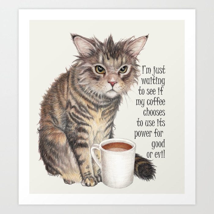 Coffee Cat Art Print