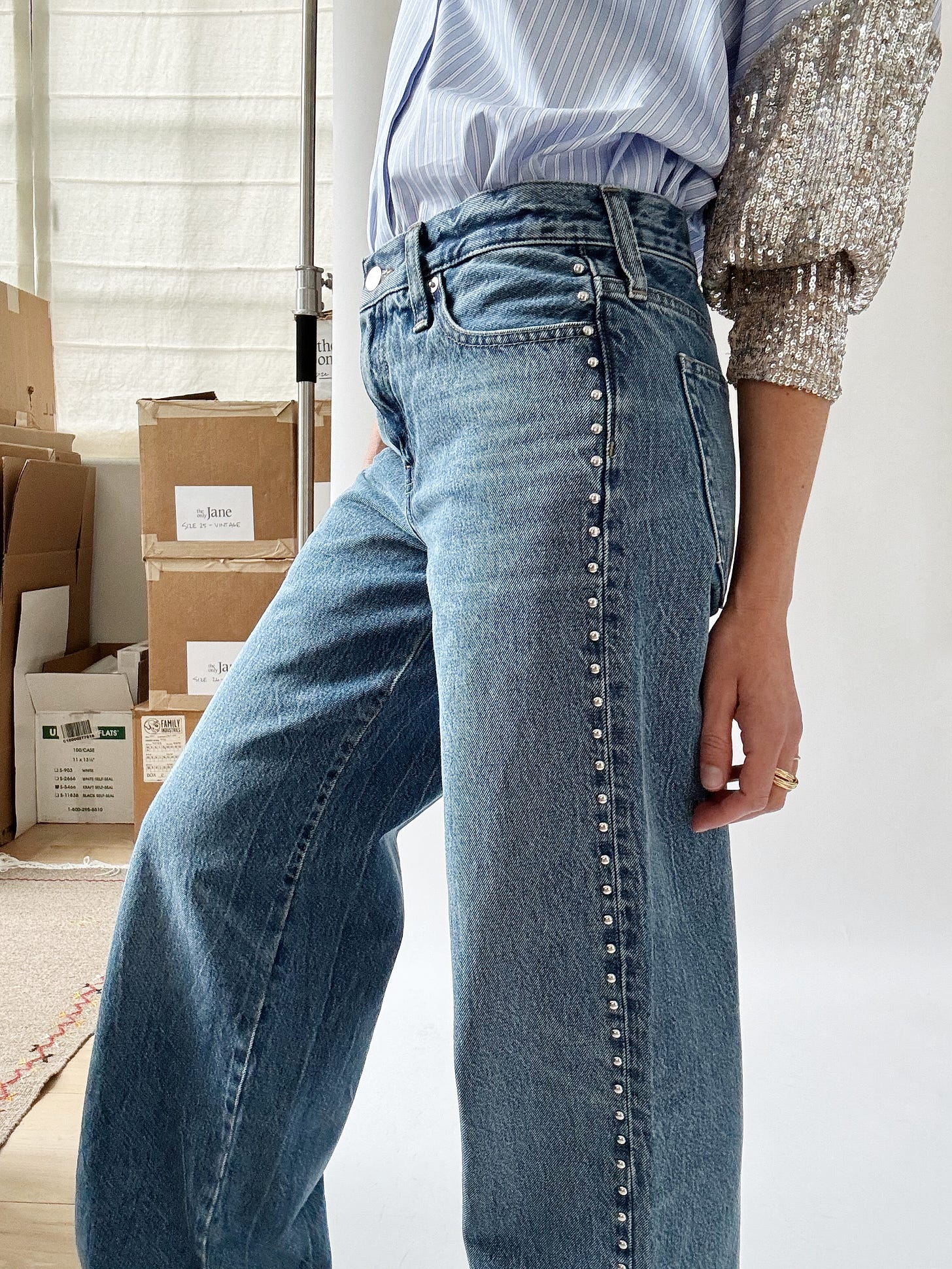 J.Crew studded wide leg jean J.Crew studded wide leg jean