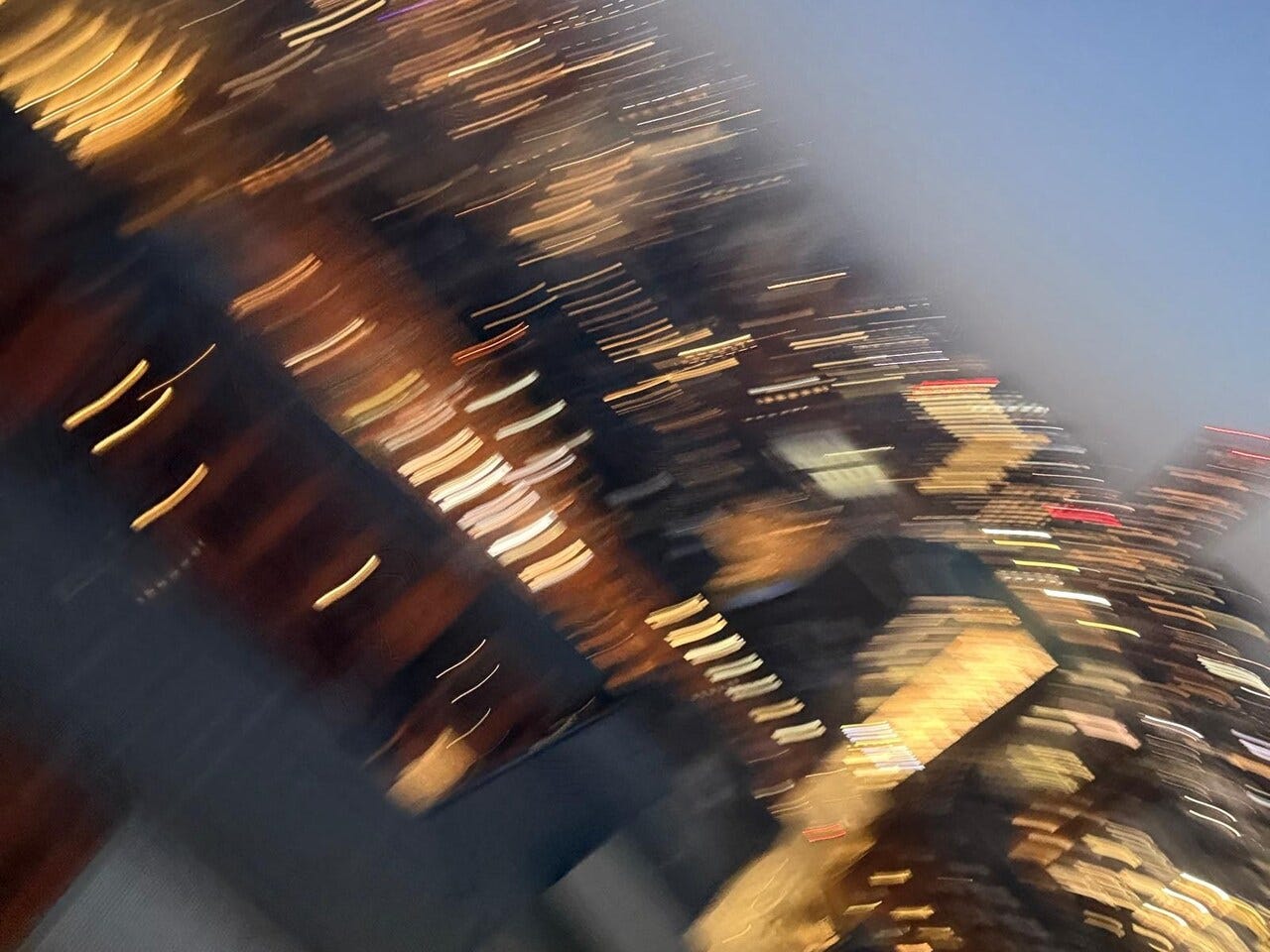 Blurry city lights