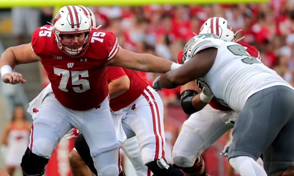 Joe Tippmann had an impressive first year at center for the Badgers