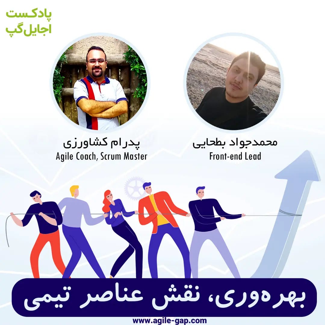 کاور اپیزود بهره‌وری، نقش عناصر تیمی با حضور جواد بطحایی و پدرام کشاورزی در پادکست اجایل گپ