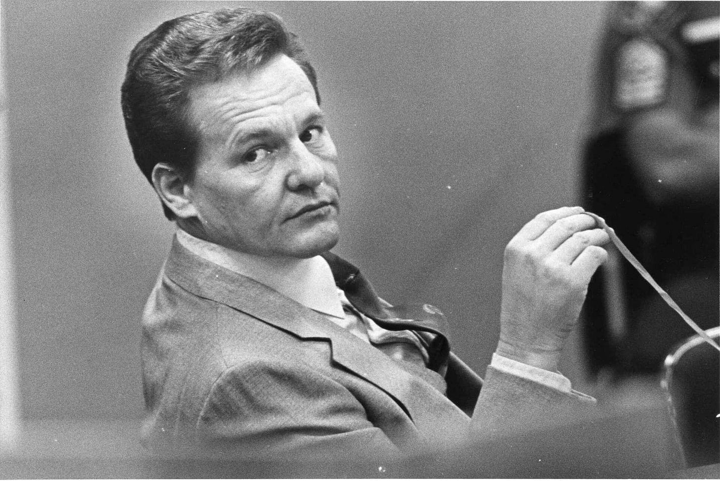 Picture of mobster and contract killer Charles Voyde Harrelson, father of actor Woody Harrelson, on trial for the murder of a federal judge, 1980's. He was convicted and sentenced to two life terms Picture of mobster and contract killer Charles Voyde Harrelson, father of actor Woody Harrelson, on trial for the murder of a federal judge, 1980's. He was convicted and sentenced to two life terms
