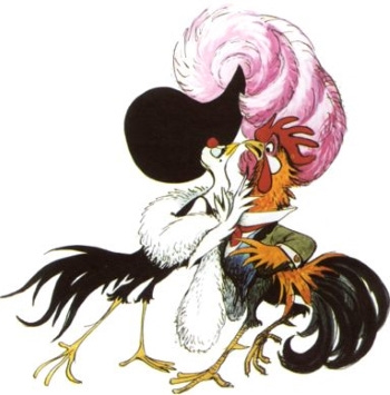 Concept art by Marc Davis for Walt Disney's Chanticleer