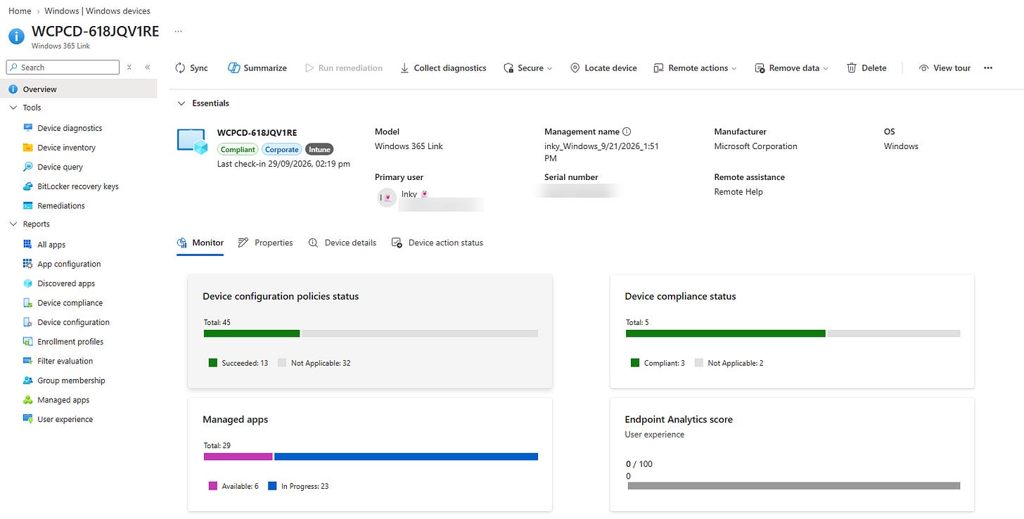 Windows Link device in Intune Windows Link device in Intune