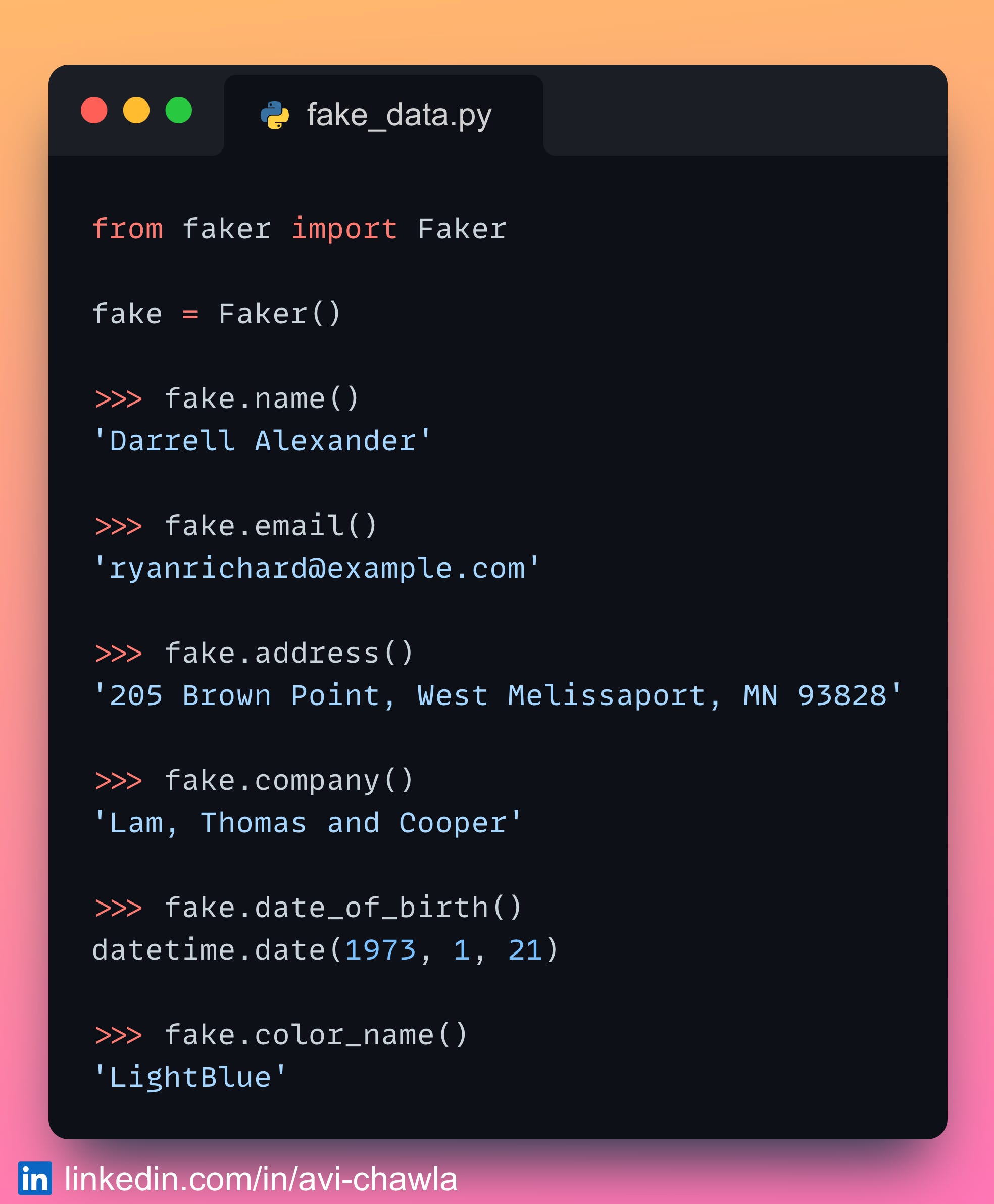 Generate Your Own Fake Data In Seconds - by Avi Chawla