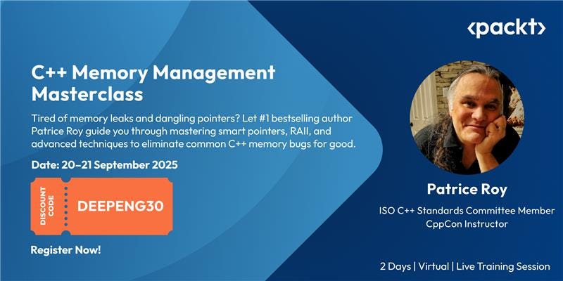Patrice Roy teaching C++ memory management—RAII, ownership, and debugging