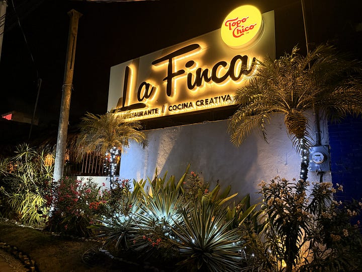 Food and drinks at La Finca Acapulco