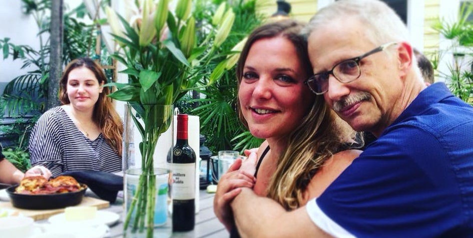 Michael with a friend named Laura in Miami, Florida. 