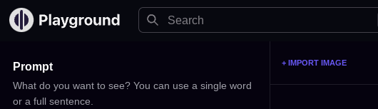 PlaygroundAI "IMPORT IMAGE" feature