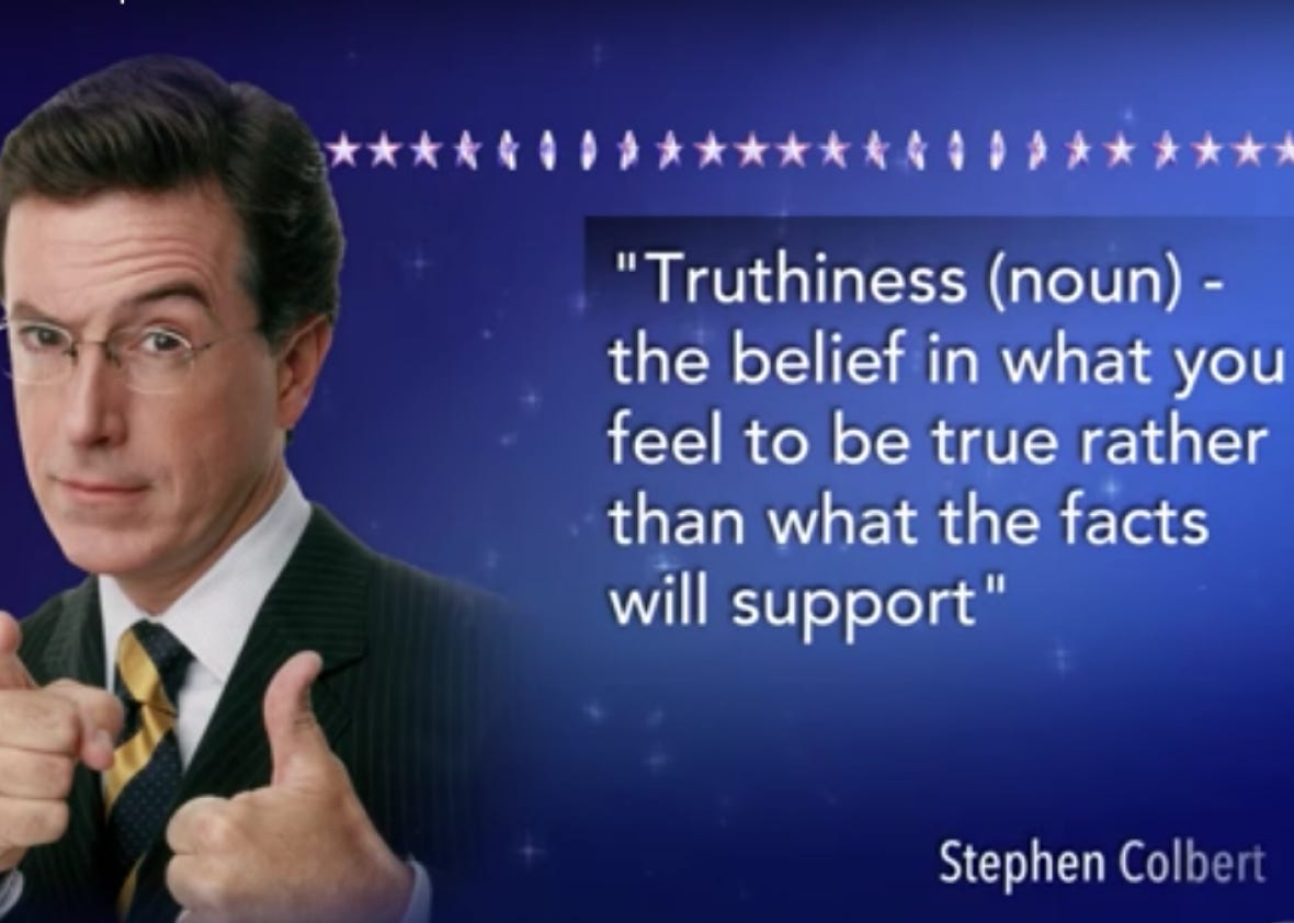 Watch Stephen Colbert hit Oxford Dictionaries for ripping off "truthiness." (VIDEO.) Watch Stephen Colbert hit Oxford Dictionaries for ripping off "truthiness." (VIDEO.)