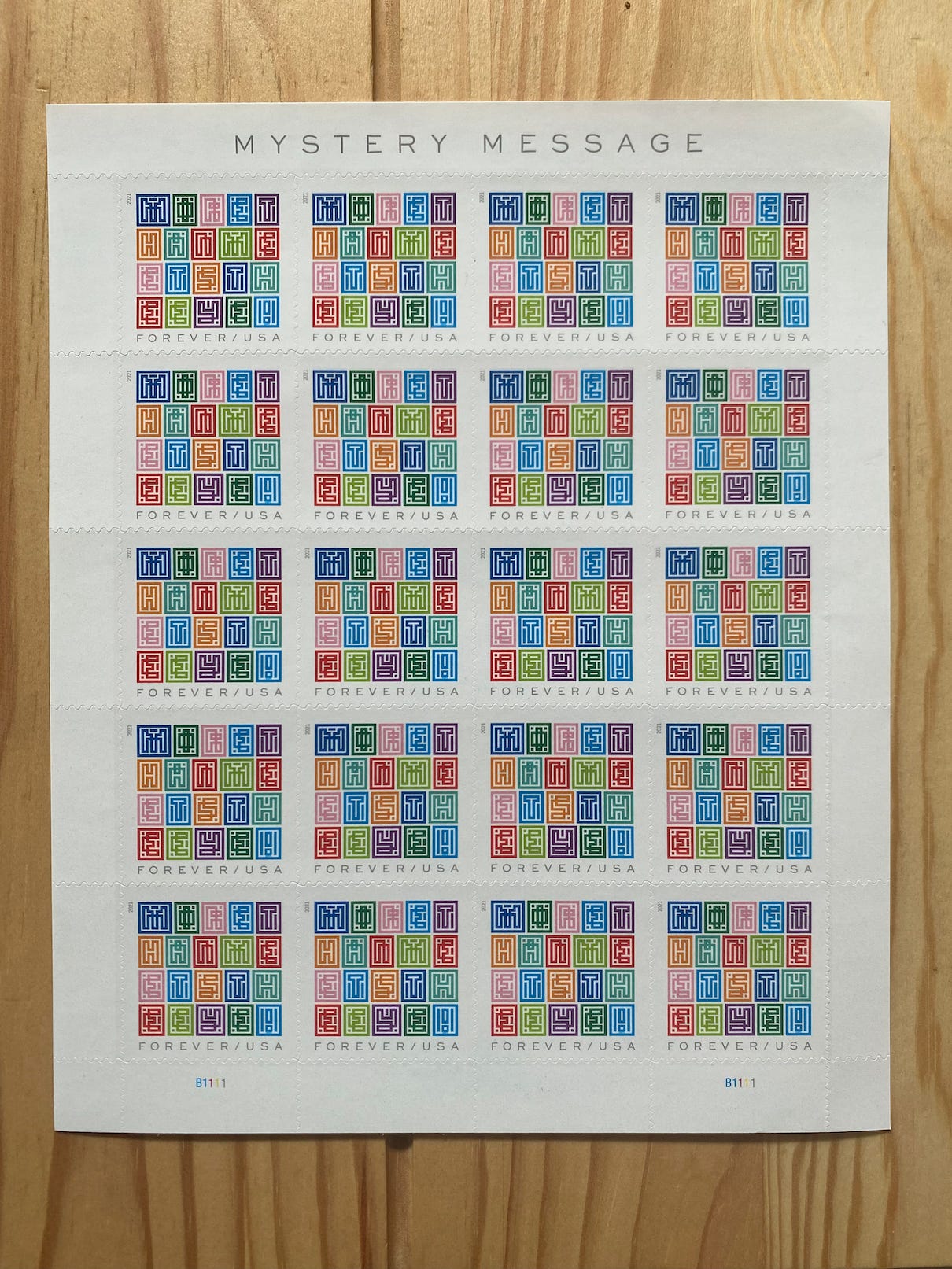 USPS Mystery Message stamp