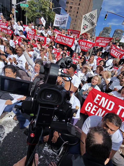 Photos from NYC where hundreds protested Israeli Prime Minister Benjamin Netanyahu's speech before the United Nations General Assembly on Sept. 24, 2026. (Source: Jon Farina)