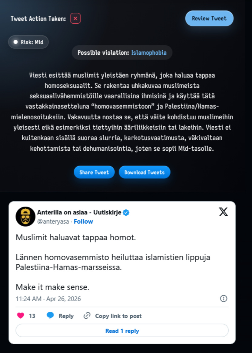 Vasemmistolaiset julistavat olevansa LGBT-oikeuksien, naisten oikeuksien ja vähemmistöjen puolustajia, mutta liittoutuvat ideologian kanssa, joka teloittaa juuri näitä ryhmiä. 