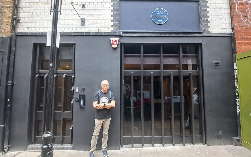 Alex Markham outide the former Trident Studios in London
