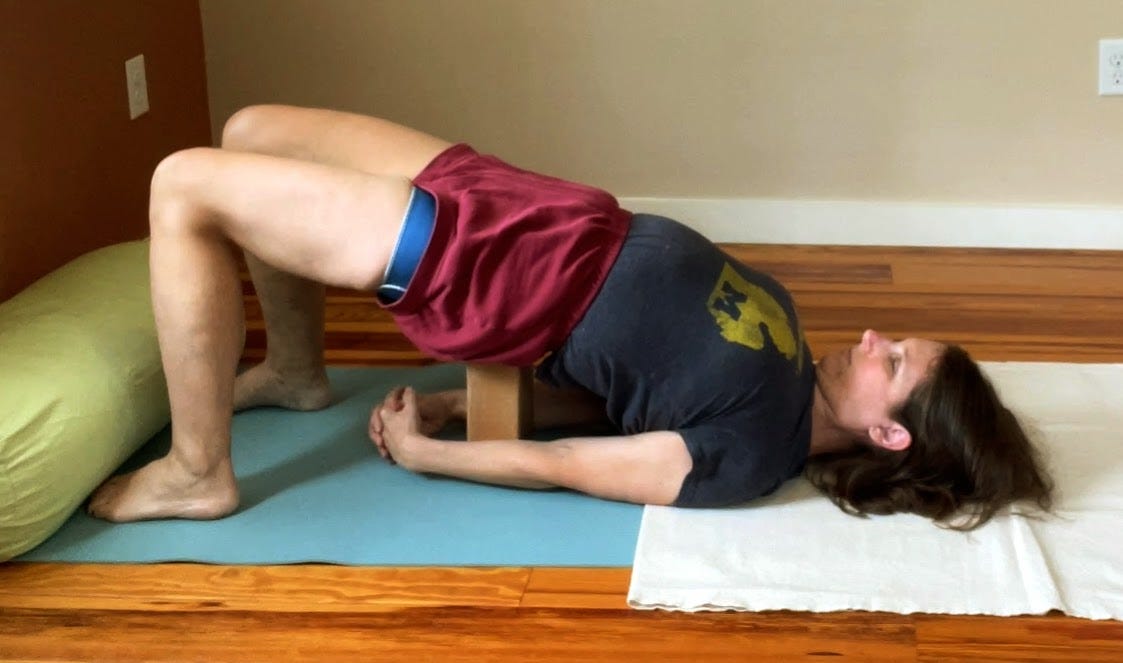Setu Bandha Sarvangasana with brick