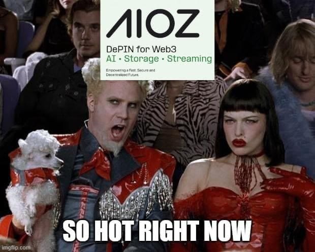 AIOZ embodies the decentralization we all have been looking for. Storage, AI Compute, Object Pinning and more, with the AIOZ DePIN network spread across hundreds of thousands of edge nodes you no longer have to bend the knee to Bezos and the technocrats.