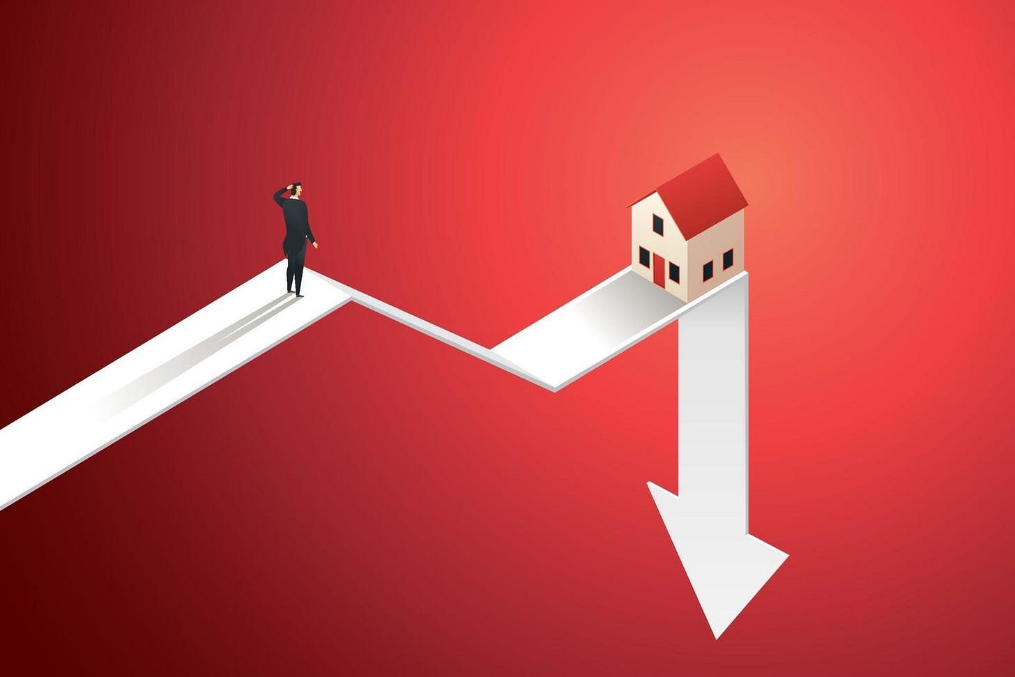 Home prices fall in real estate and property market crash. 3533642 Vector  Art at Vecteezy