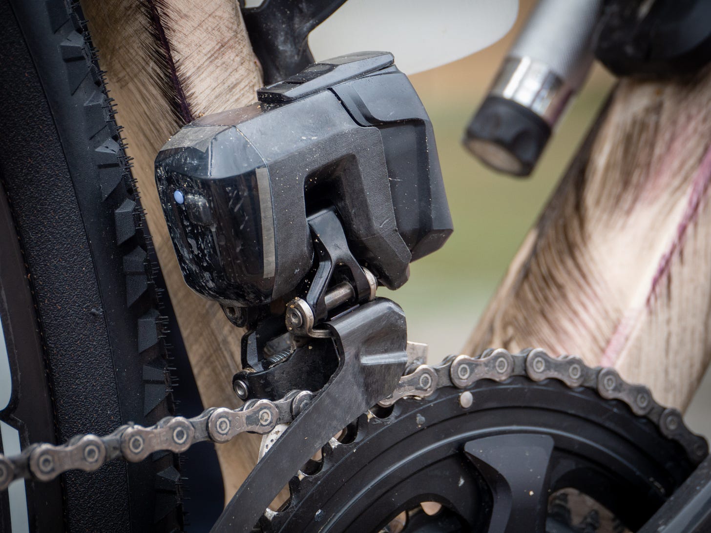 Close up images of a new Campagnolo gravel groupset at Unbound