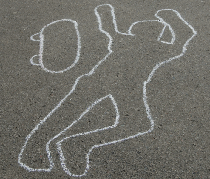 chalk outline of a dead body
