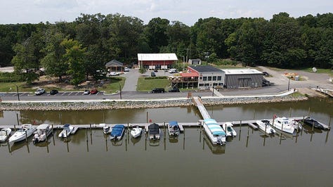 pictures of the James City County marine, a map locator and picture of Billsburg brewery