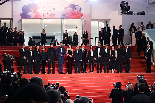 Mark Chao, Jue Huang, Shu Qi, Gan Bi, Jackson Yee, Gengxi Li, Charles Gillibert and guests attend the "Resurrection" red carpet at the 78th annual...