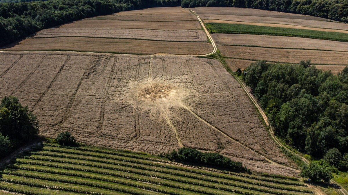 The crater left by a Russian Kh-101 cruise missile at Tarnawa-Kolonia, forty-five kilometers from where Zelenskyy and Tusk had met. Photo: AP/Wojtek Jargiło The crater left by a Russian Kh-101 cruise missile at Tarnawa-Kolonia, forty-five kilometers from where Zelenskyy and Tusk had met. Photo: AP/Wojtek Jargiło