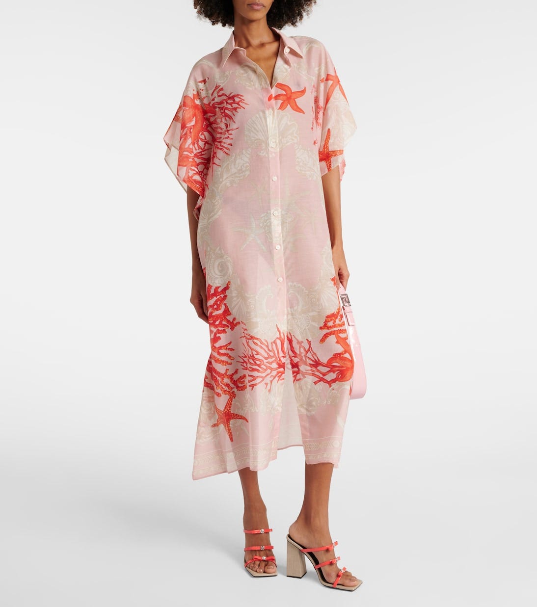 Barocco Sea cotton and silk beach cover-up | Versace