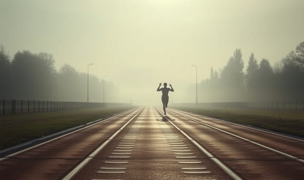 Vintage running track at dawn representing three years of running lessons about discipline, consistency, and personal growth