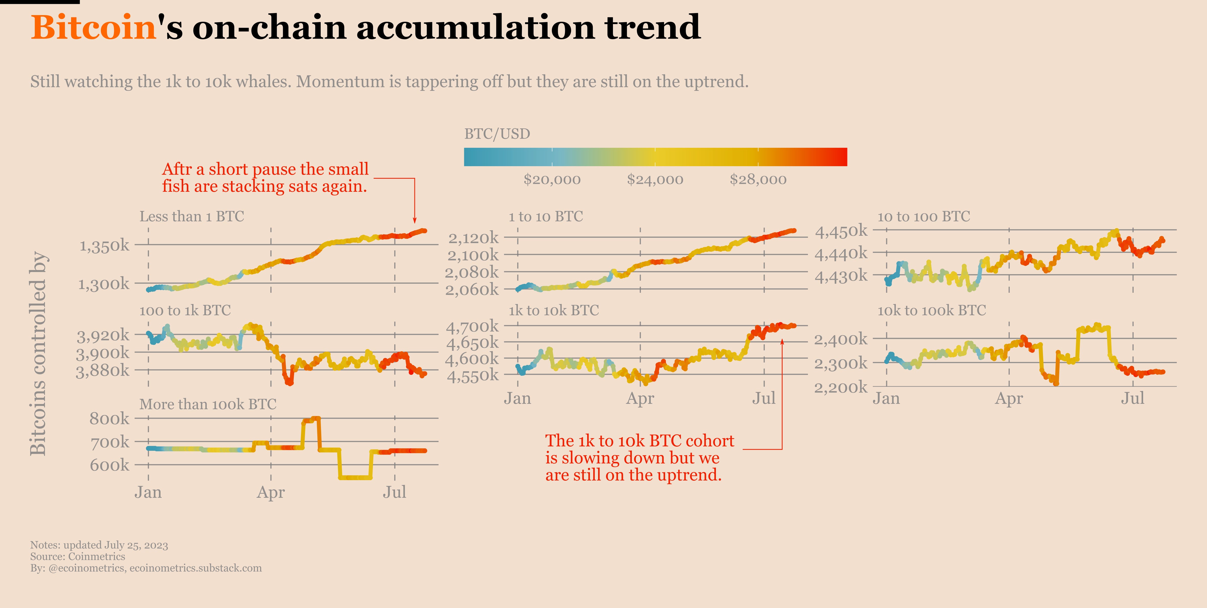 Ecoinometrics - Bitcoin on-chain: the steady accumulation phase