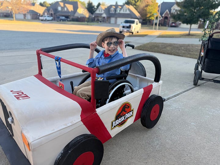 Images of costumes and children in costumes that have been made adaptable to their wheelchairs.