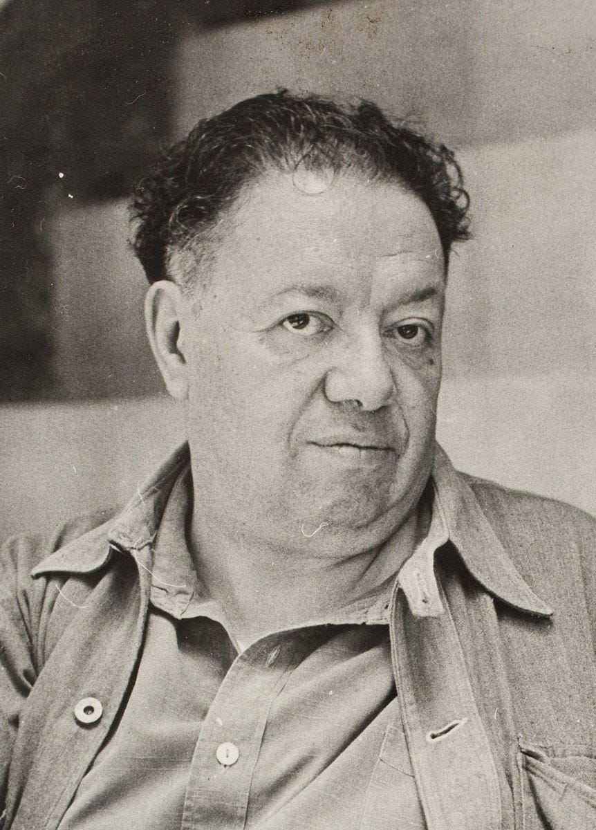 Black and white portrait photograph of Diego Rivera Black and white portrait photograph of Diego Rivera