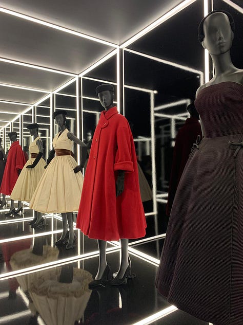 A gallery showing Dior dresses through the decades, taken at the V&A Museum for the Dior - Designer of Dreams Exhibition back in 2019.