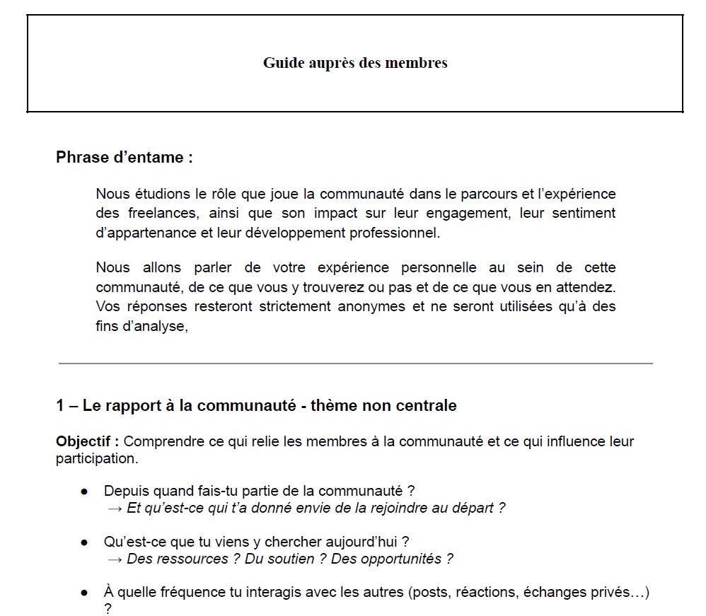 Guide d'entretien