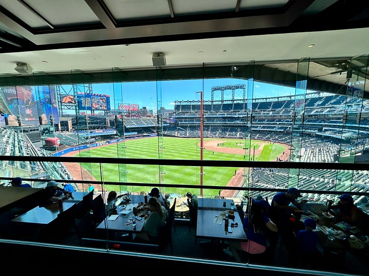 lounge, tables, people, field