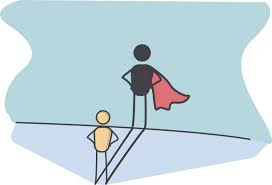 Character With A Super Hero Shadow Representing Success In Life  Preserverance Courage Promotion At Work Stock Illustration - Download Image  Now - iStock