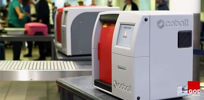 Insight100 (Cobalt Lights Systems Ltd) scanner for noninvasive analysis of bottles at airports.