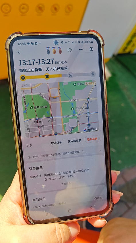 Drone delivery in a Shenzhen park