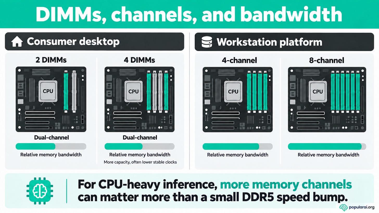 DDR5 speed vs capacity for local LLMs: 64GB to 192GB