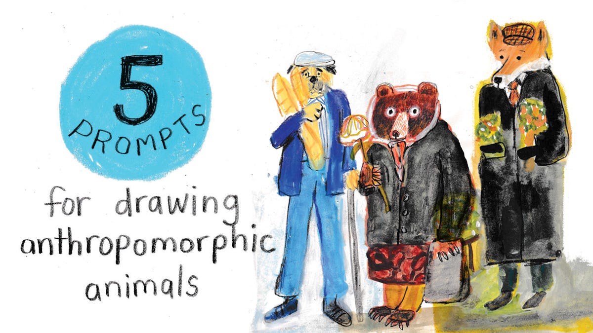 5 prompts for drawing anthropomorphic animals