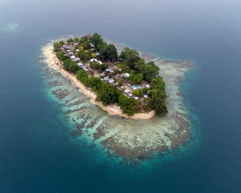 Aerial view of the tiny island of Toruar