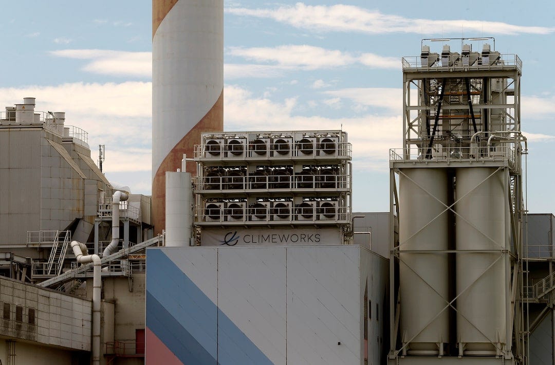 Facility for capturing CO2 from air of Swiss Climeworks AG in Hinwil