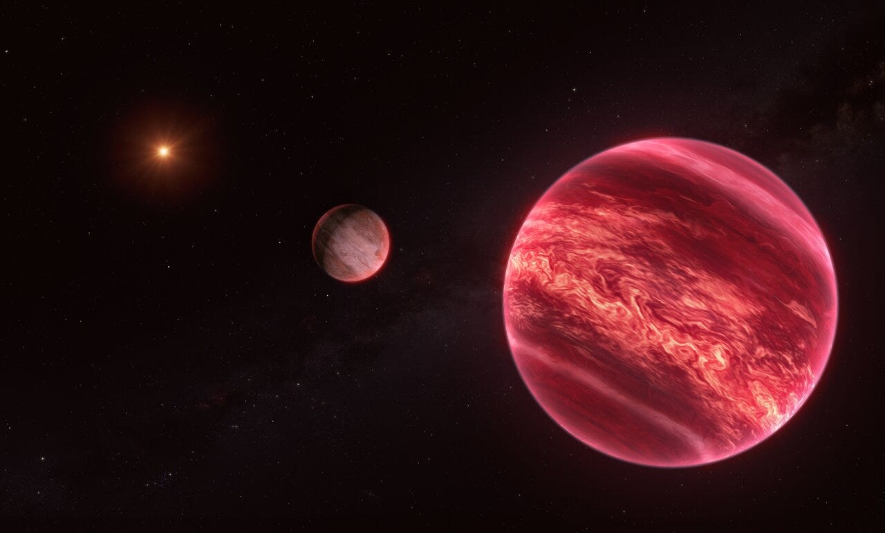 Artist’s impression of CD-35 2722, a system with a moon-like object Artist’s impression of CD-35 2722, a system with a moon-like object